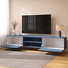 Frame 243 cm TV Wandmeubel Turin Rookblauw Frame 243 cm TV Wandmeubel Turin Rookblauw