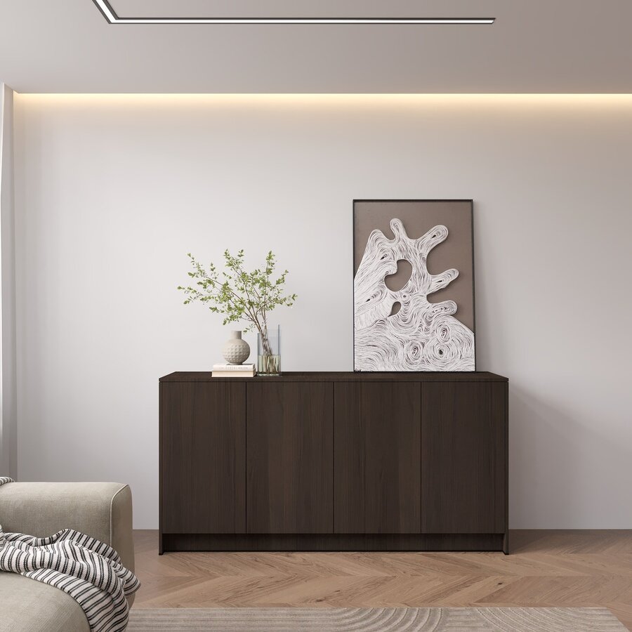 Elva Donker Eiken Dressoir 163 cm Elva Donker Eiken Dressoir 163 cm