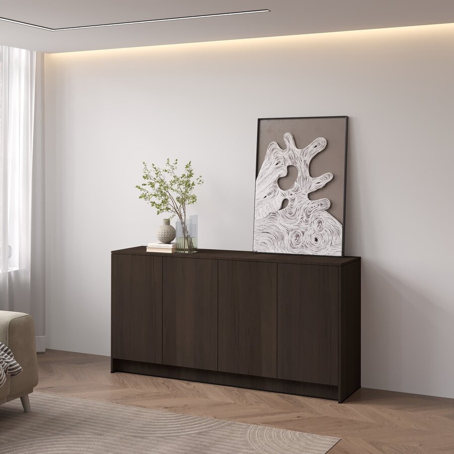 Elva Donker Eiken Dressoir 163 cm Elva Donker Eiken Dressoir 163 cm