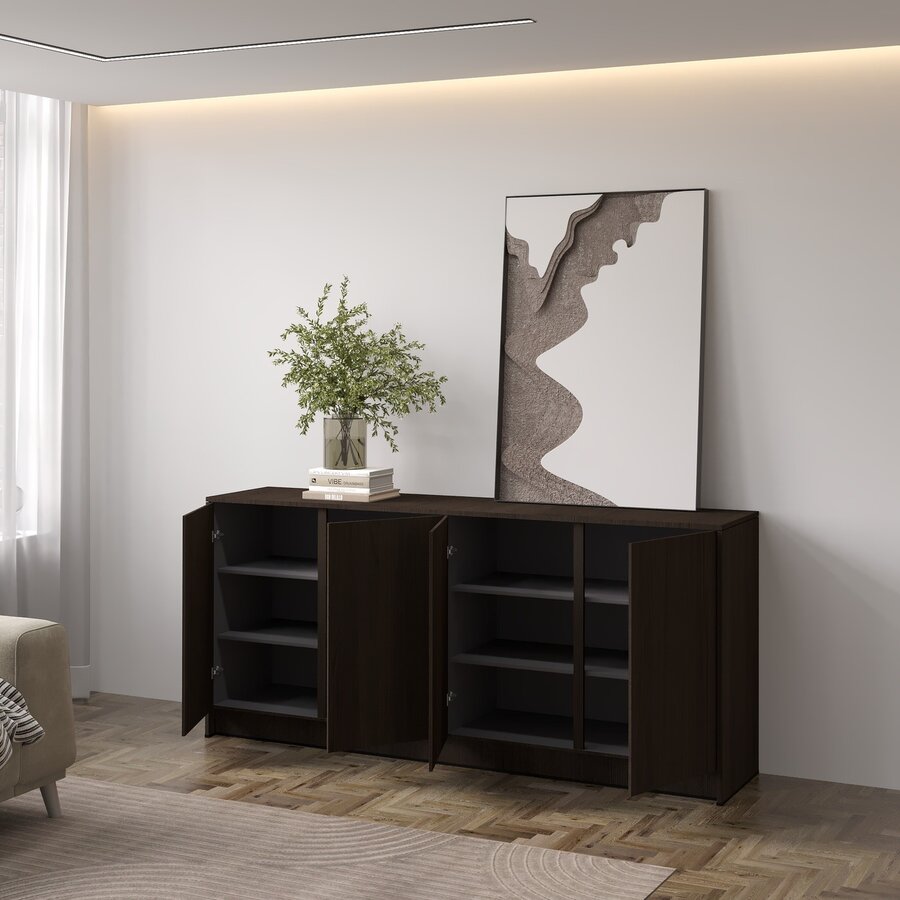 Elva Donker Eiken Dressoir 183 cm Elva Donker Eiken Dressoir 183 cm