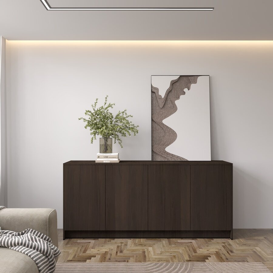 Elva Donker Eiken Dressoir 183 cm Elva Donker Eiken Dressoir 183 cm