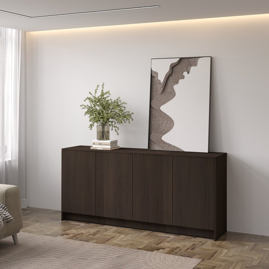 Elva Donker Eiken Dressoir 183 cm Elva Donker Eiken Dressoir 183 cm