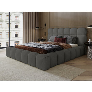 Trae Mobler Denver 180 x 200 cm Gestoffeerd Bed Donkergrijs