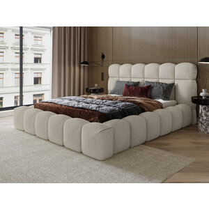 Trae Mobler Denver 140 x 200 cm Gestoffeerd Bed Beige