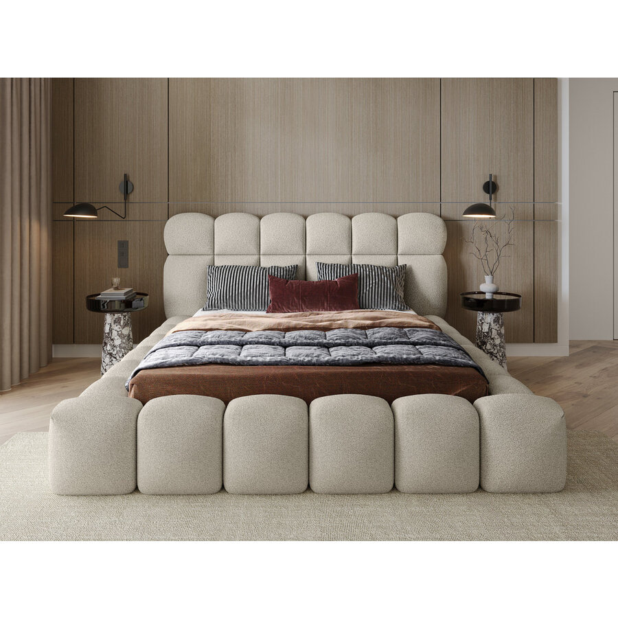 Denver 200 x 200 cm Gestoffeerd Bed Beige Denver 200 x 200 cm Gestoffeerd Bed Beige