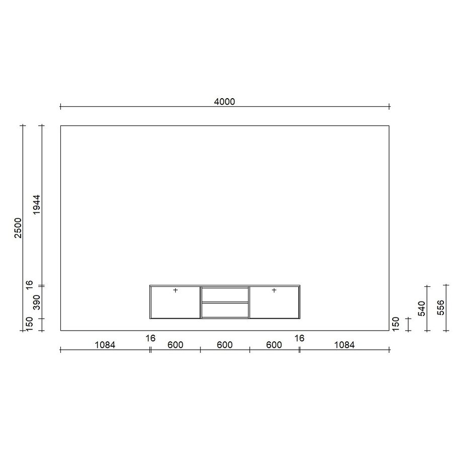 Frame 183 cm TV Wandmeubel Hoogglans Wit Frame 183 cm TV Wandmeubel Hoogglans Wit
