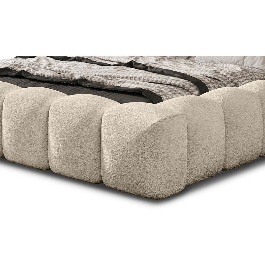 Dallas 200 x 200 cm Gestoffeerd Bed Taupe