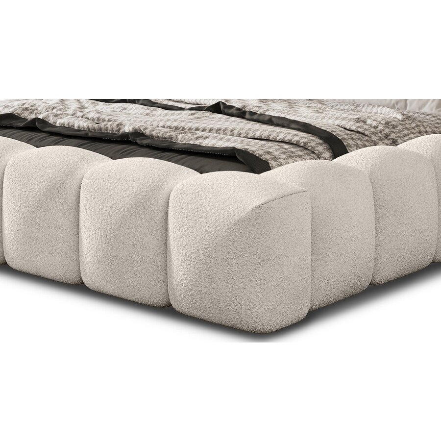 Dallas 200 x 200 cm Gestoffeerd Bed Beige