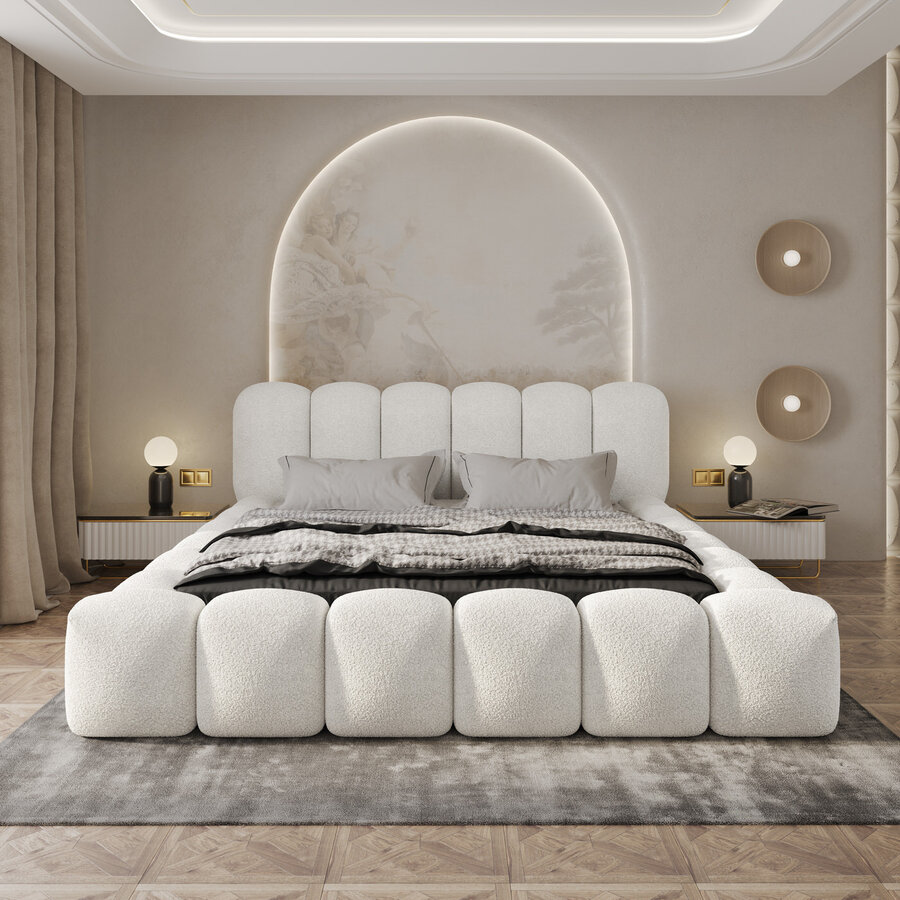 Dallas 180 x 200 cm Gestoffeerd Bed Naturel