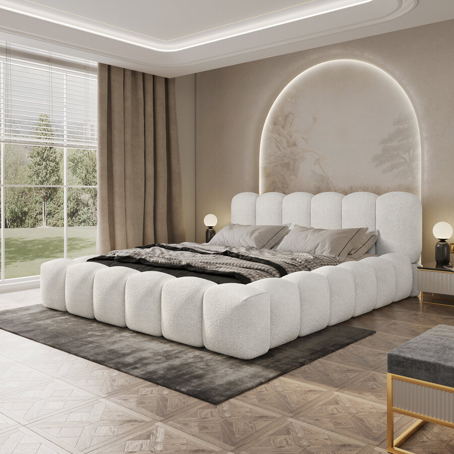 Dallas 180 x 200 cm Gestoffeerd Bed Naturel