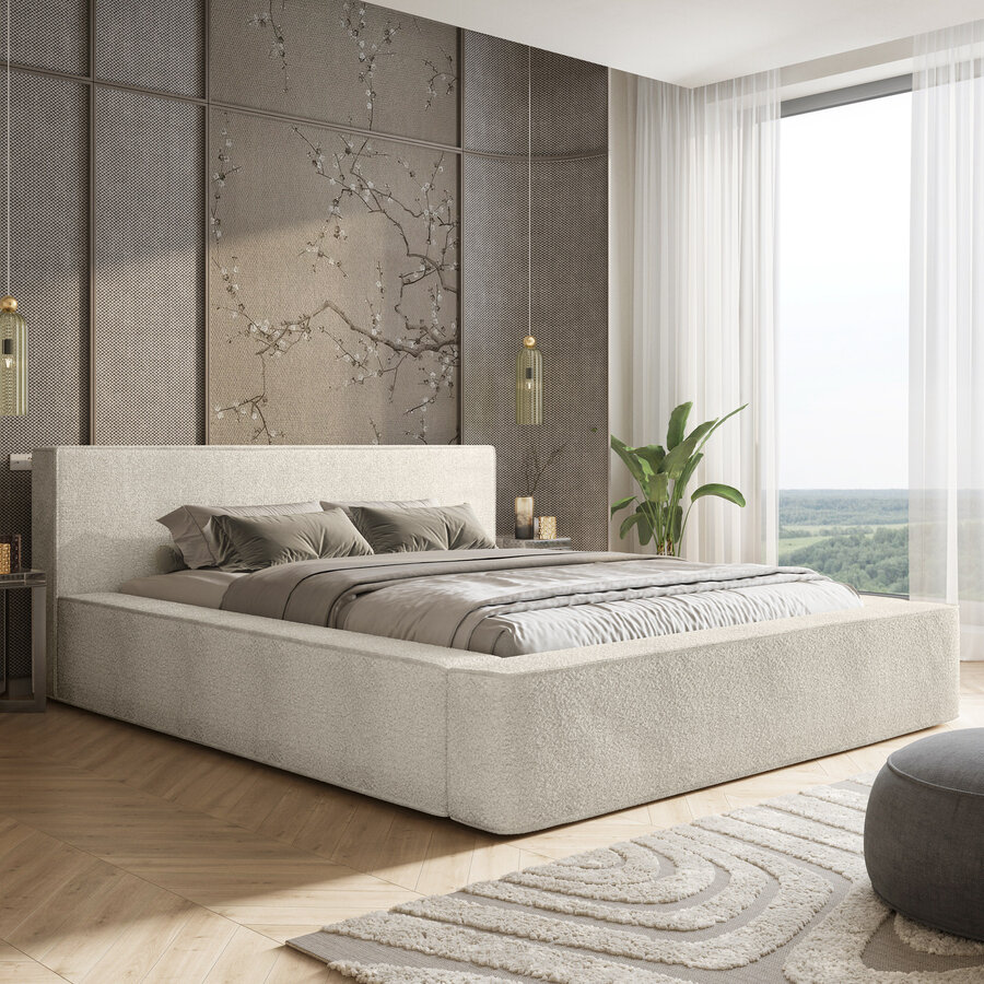 Alma 160 x 200 cm Gestoffeerd Bed Beige