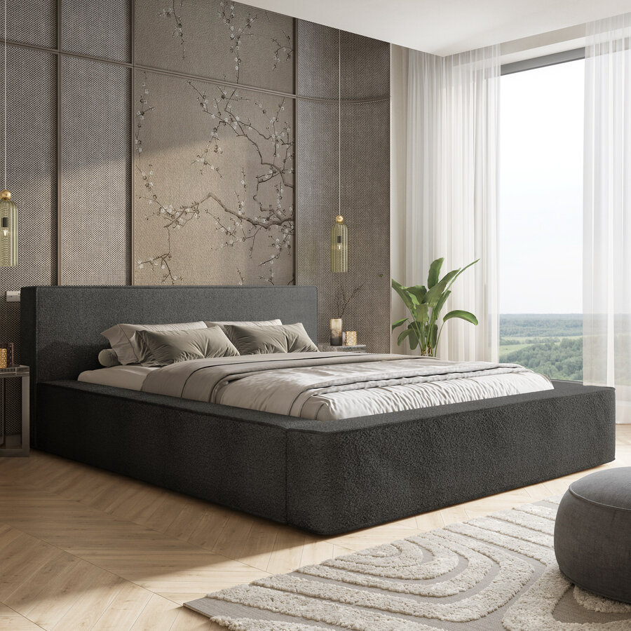 Alma 180 x 200 cm Gestoffeerd Bed Donkergrijs