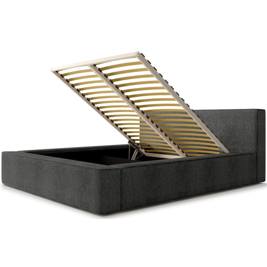 Alma 140 x 200 cm Gestoffeerd Bed Donkergrijs