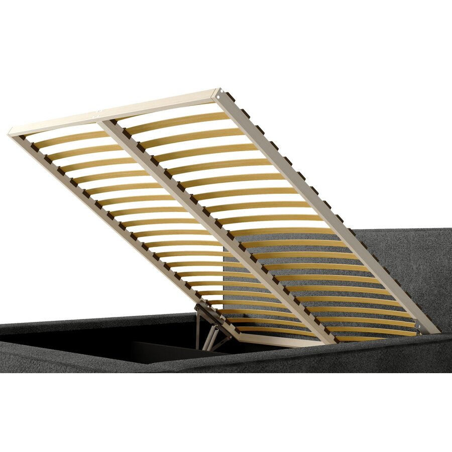 Alma 140 x 200 cm Gestoffeerd Bed Donkergrijs