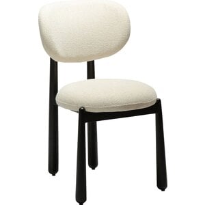 Dan Form Woke Beige Bouclé Eetkamerstoel