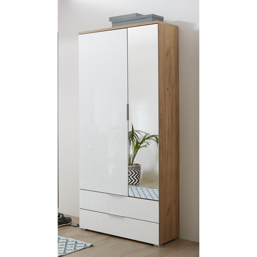 Telde Wit / Eiken Halkast met Spiegel Telde Wit / Eiken Halkast met Spiegel