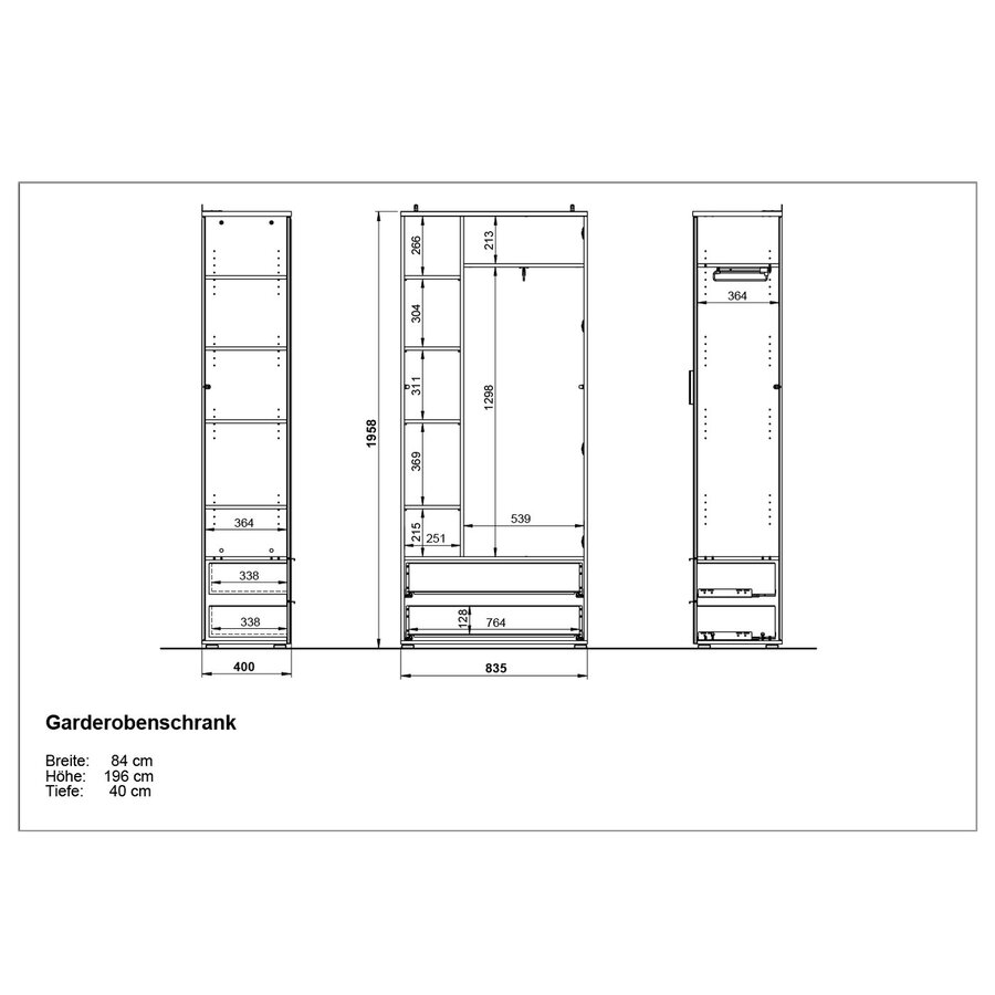 Telde Wit / Eiken Halkast met Spiegel Telde Wit / Eiken Halkast met Spiegel
