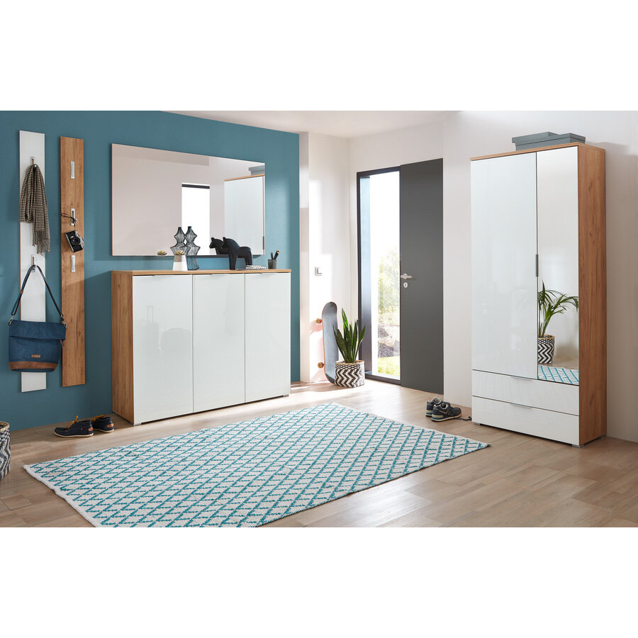 Telde Wit / Eiken Halkast met Spiegel Telde Wit / Eiken Halkast met Spiegel