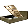 Alma 200 x 200 cm Gestoffeerd Bed Olijfgroen