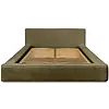 Alma 200 x 200 cm Gestoffeerd Bed Olijfgroen