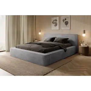 Trae Mobler Alma 200 x 200 cm Gestoffeerd Bed Asgrijs
