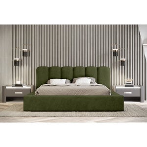 Trae Mobler Dallas 200 x 200 cm Gestoffeerd Bed Bosgroen
