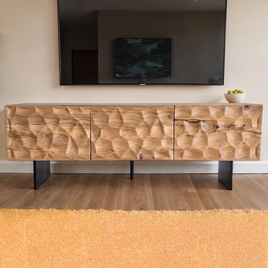 Samos Massief Acacia TV meubel met Drie Deuren