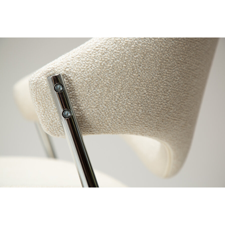 Zone Eetkamerstoel Beige Bouclé