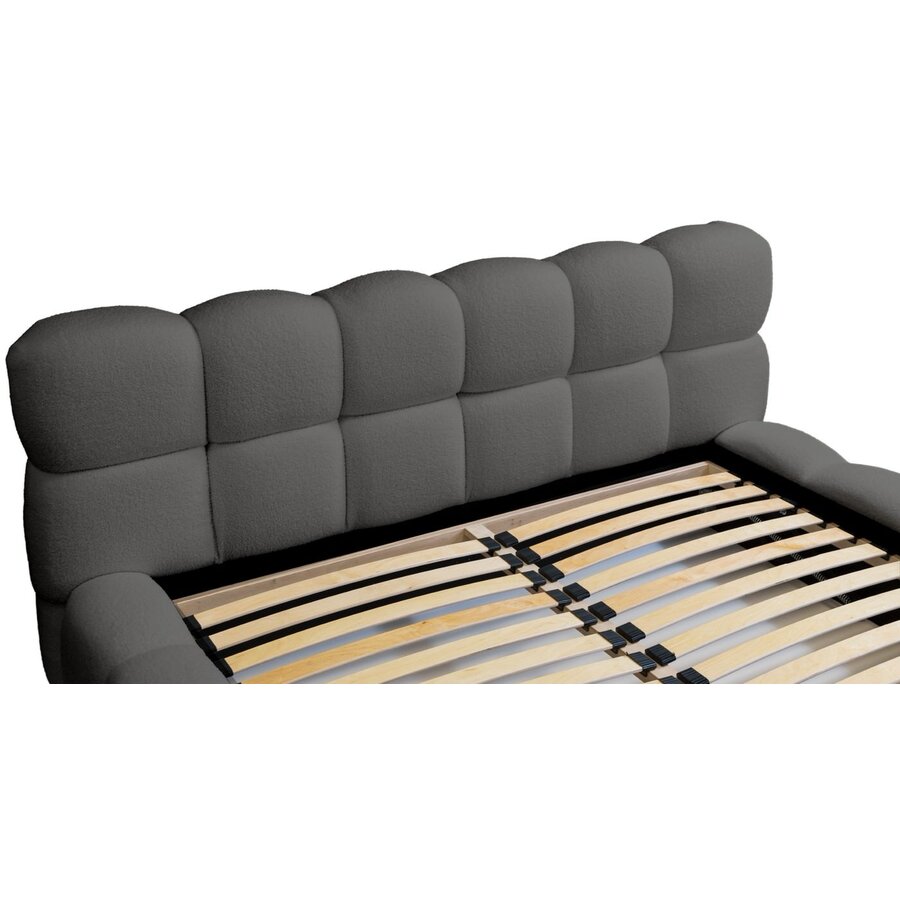 Boston 160 x 200 cm Gestoffeerd Bed Donkergrijs Boston 160 x 200 cm Gestoffeerd Bed Donkergrijs