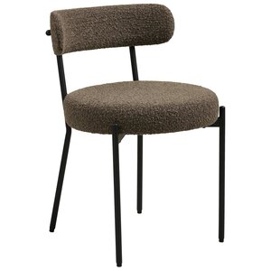 House Nordic Badalona Bruin Bouclé Eetkamerstoel