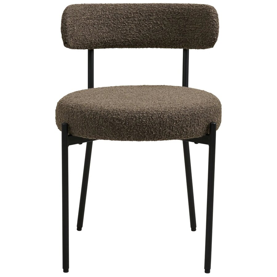 Badalona Bruin Bouclé Eetkamerstoel Badalona Bruin Bouclé Eetkamerstoel