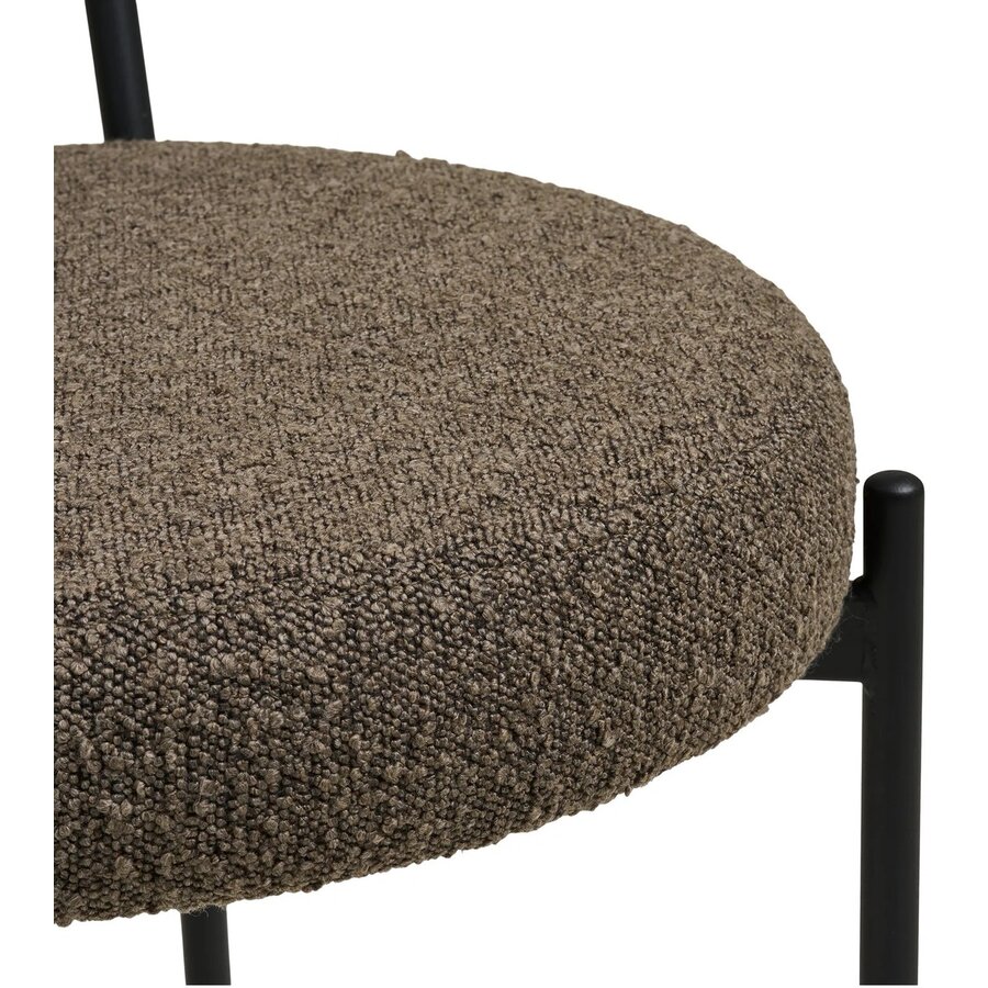 Badalona Bruin Bouclé Eetkamerstoel Badalona Bruin Bouclé Eetkamerstoel