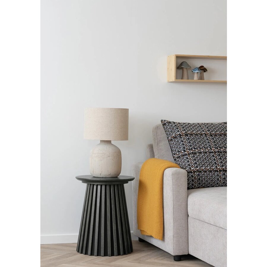 Osaka Zwart Eiken Bijzettafel Rond