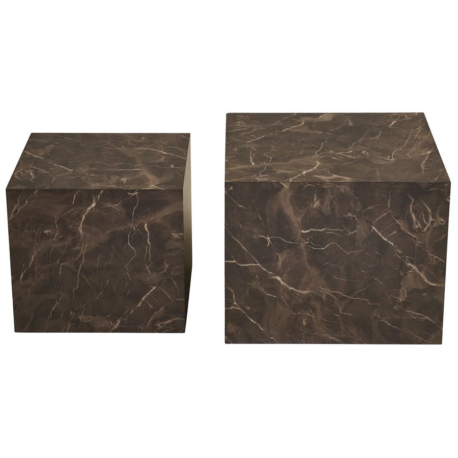 Prague Bruin Salontafel Set Marmerlook Prague Bruin Salontafel Set Marmerlook