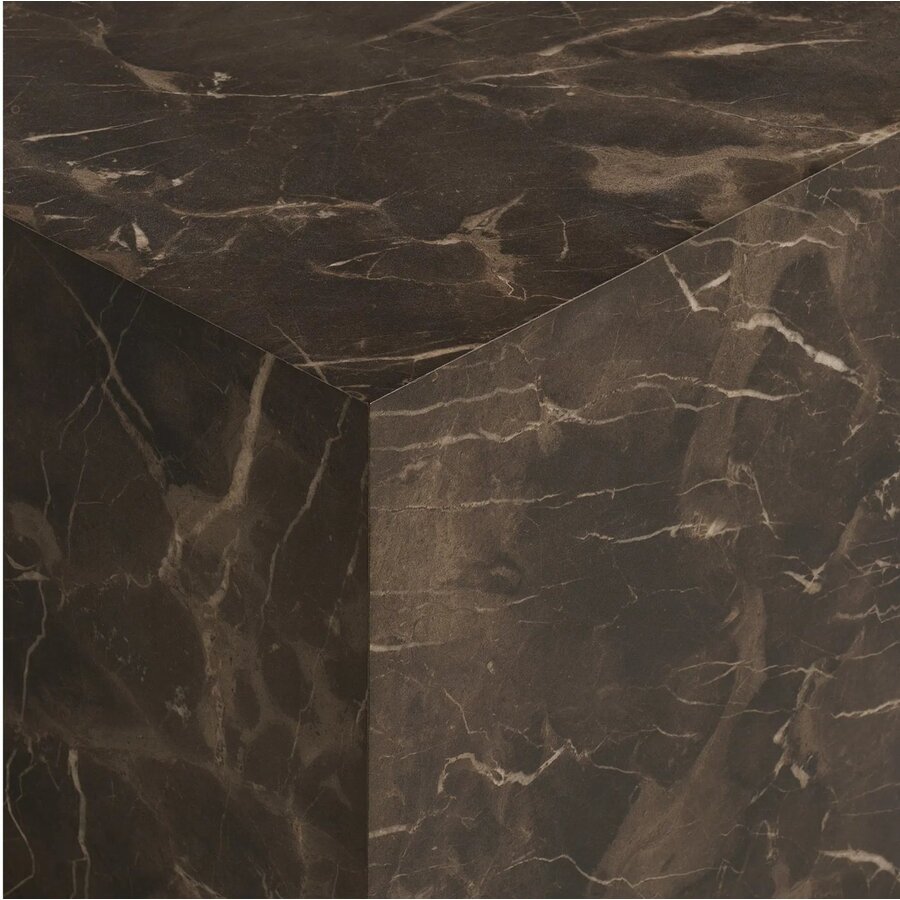 Prague Bruin Salontafel Marmerlook 80 x 60 cm