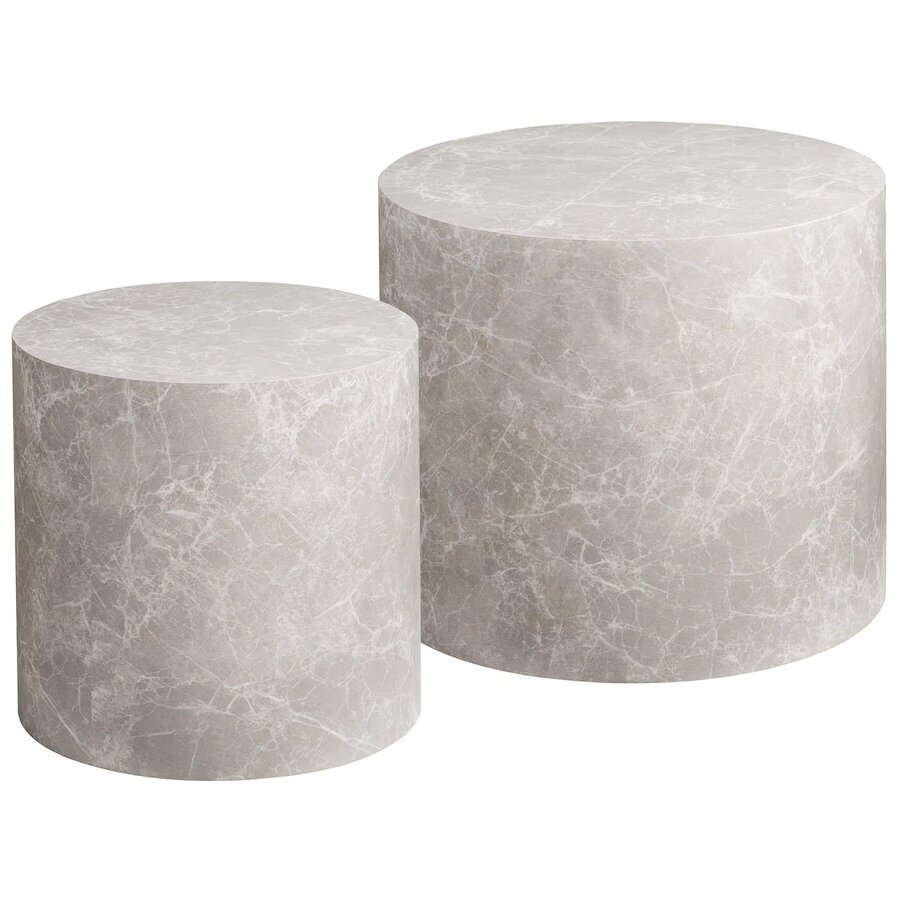 Prague Ronde Salontafel Set Beige Prague Ronde Salontafel Set Beige