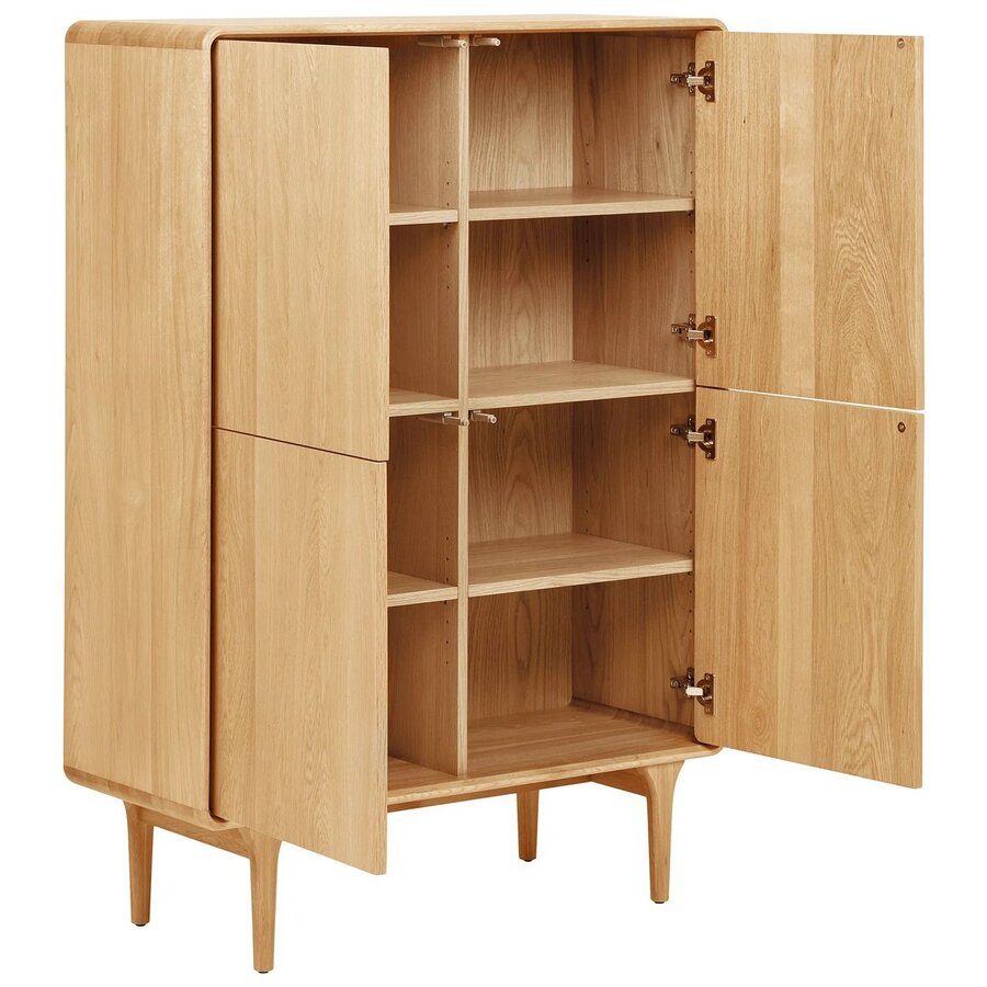 Darwin Eiken Opbergkast met 4-Deuren Darwin Eiken Opbergkast met 4-Deuren