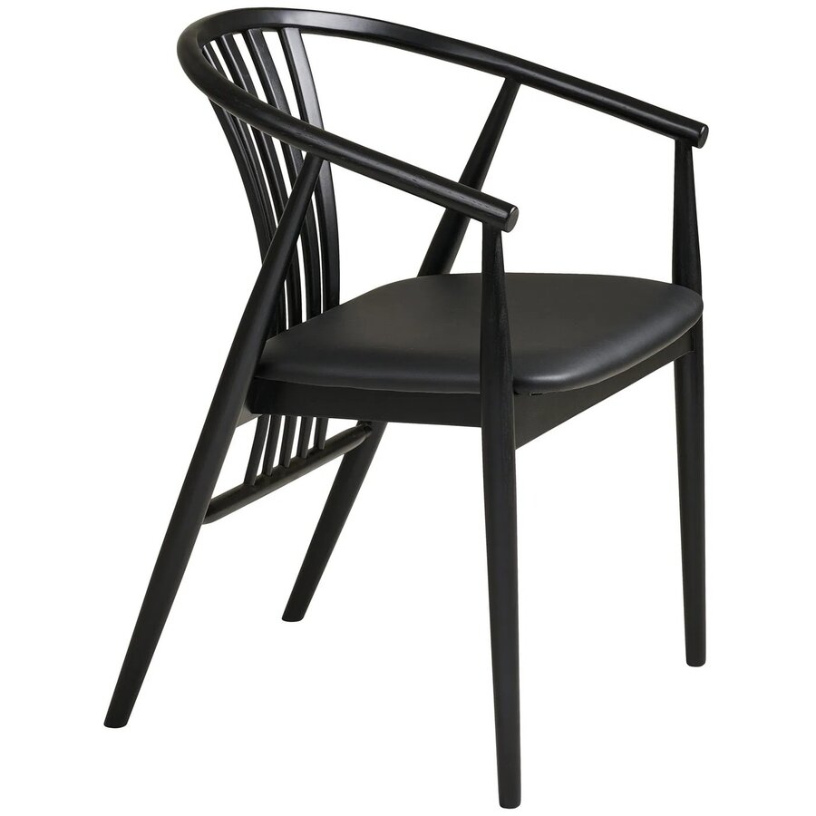 Agustin Eetkamerstoel Zwart Beuken / Kunstleder