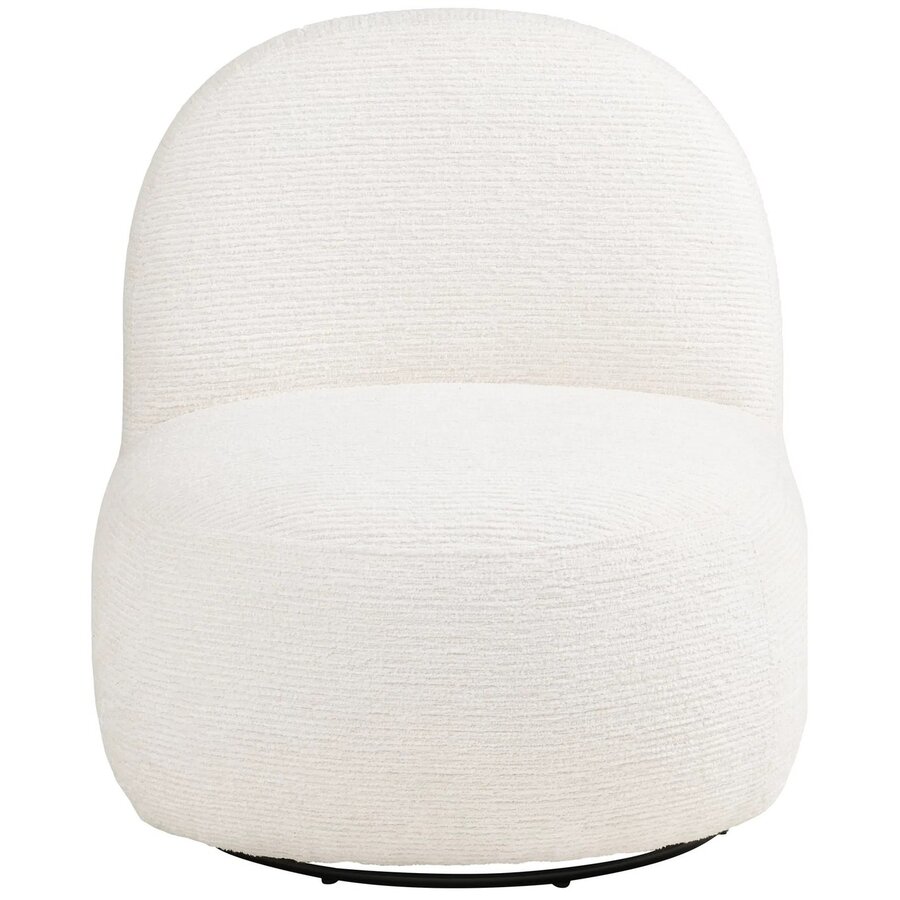 Milo Gebroken Wit Draaifauteuil en Poef Set