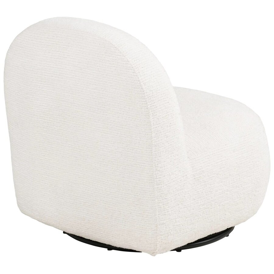 Milo Gebroken Wit Draaifauteuil en Poef Set