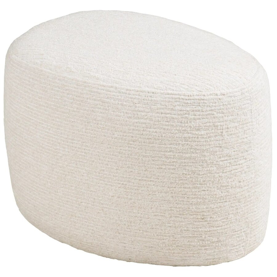 Milo Gebroken Wit Draaifauteuil en Poef Set