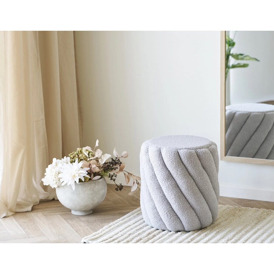 Sana Poef Grijs Bouclé