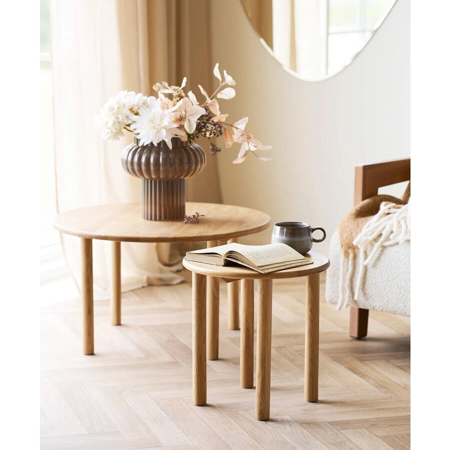 Jena Eiken Bijzettafel Rond