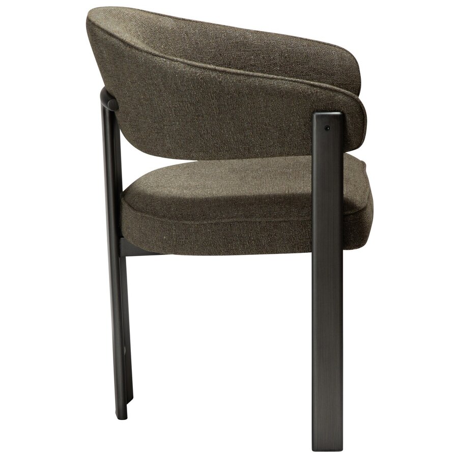 Duct Oljifgroen Bouclé Armstoel Duct Oljifgroen Bouclé Armstoel