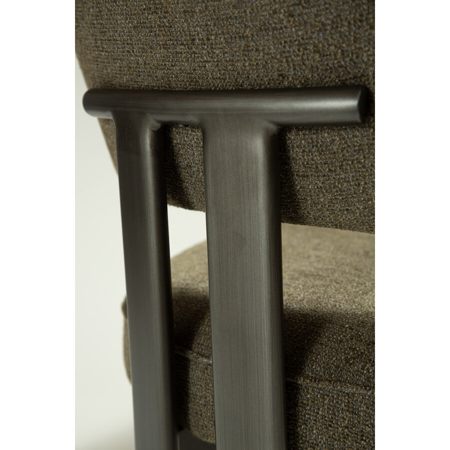 Duct Oljifgroen Bouclé Armstoel Duct Oljifgroen Bouclé Armstoel