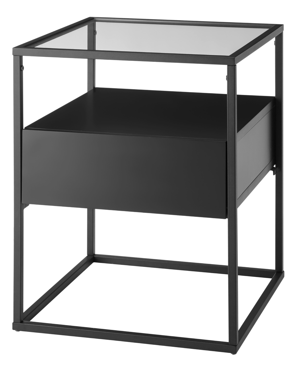 Nova Design Evora Bijzettafel Glas Zwart