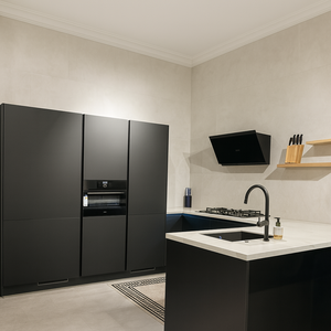Artego Design Schiereiland Keuken Mat Zwart - Incl. apparatuur