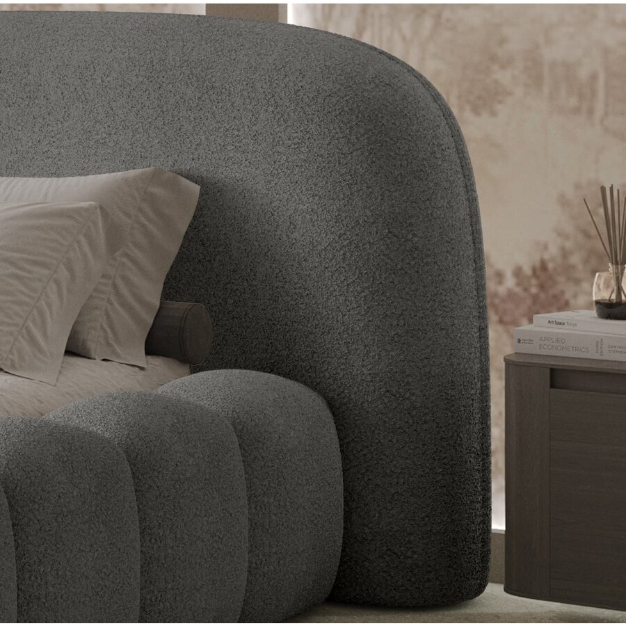 Orlando 200 x 200 cm Gestoffeerd Bed Donkergrijs