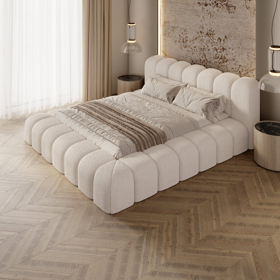 Aurora 160 x 200 cm Gestoffeerd Bed Pearl Aurora 160 x 200 cm Gestoffeerd Bed Pearl