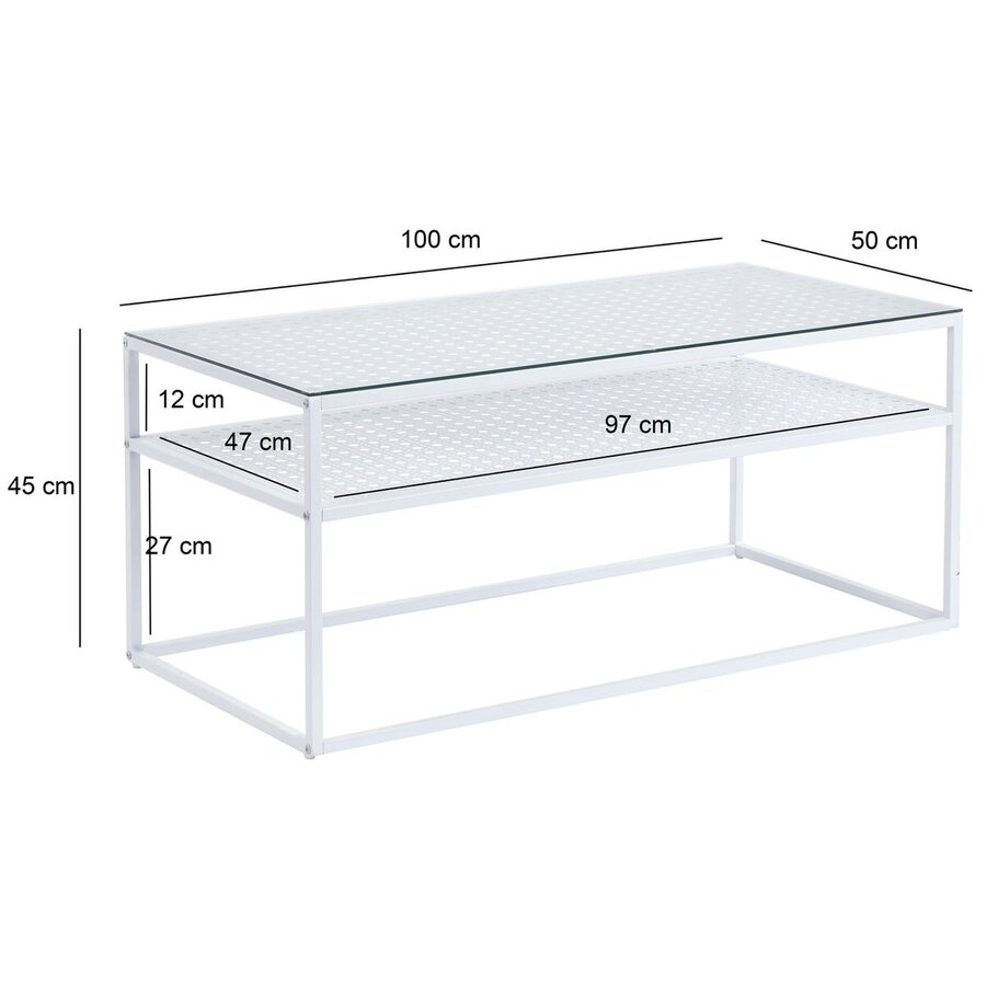 Amar Glazen Salontafel Wit